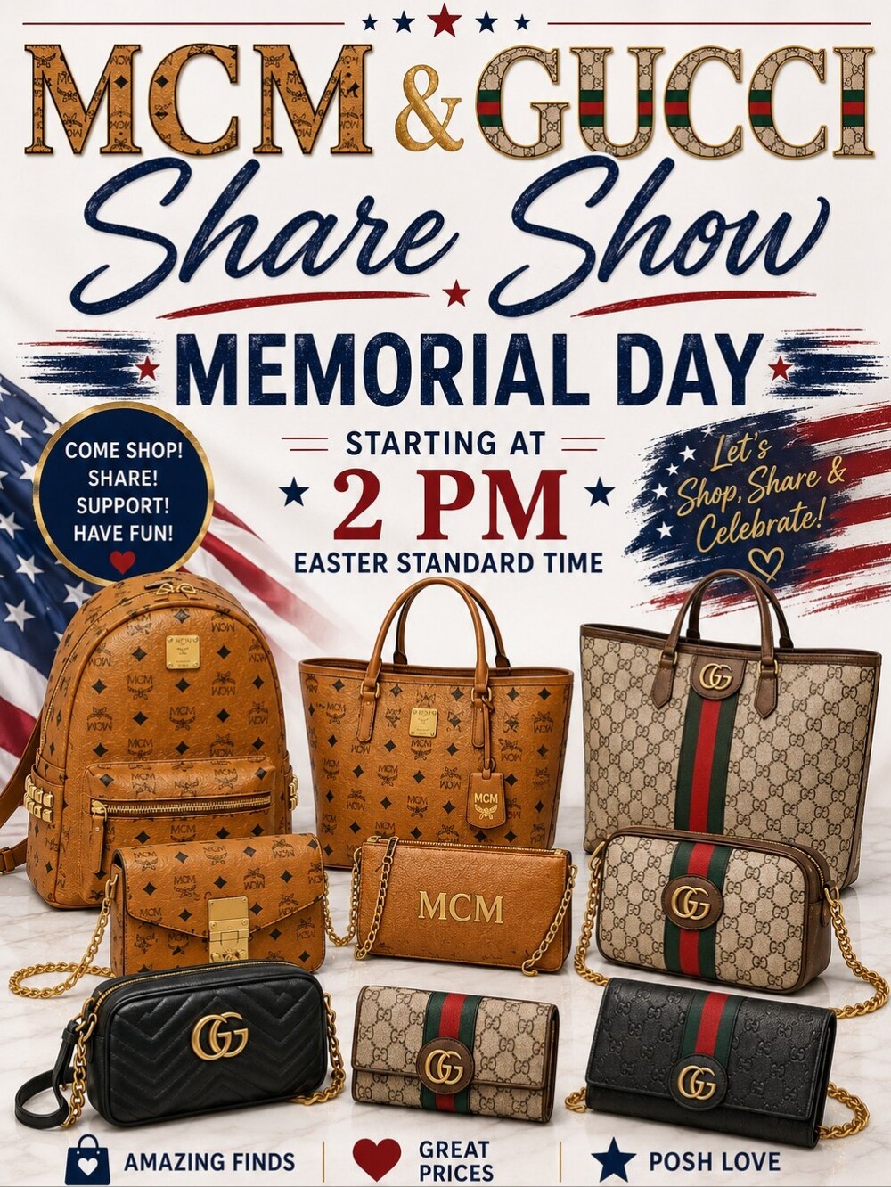 MCM & Gucci Share Show. Memorisl Dsy Starting At 2pm EST - Picture 1 of 2